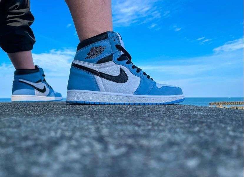 jordan 1 university blue 2021 on feet