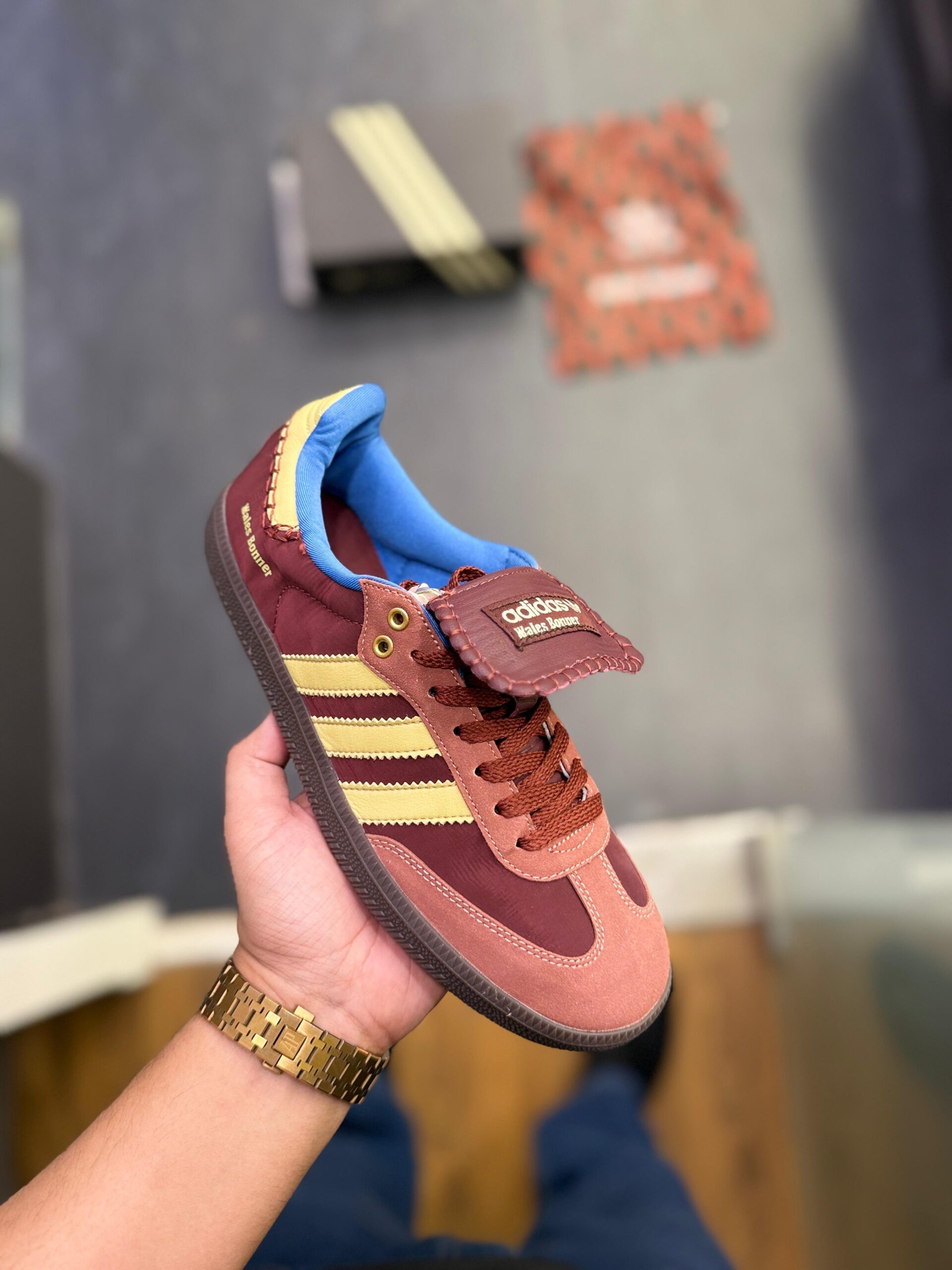 FIRST COPY ADIDAS SAMBA X WALES BONER MAROON