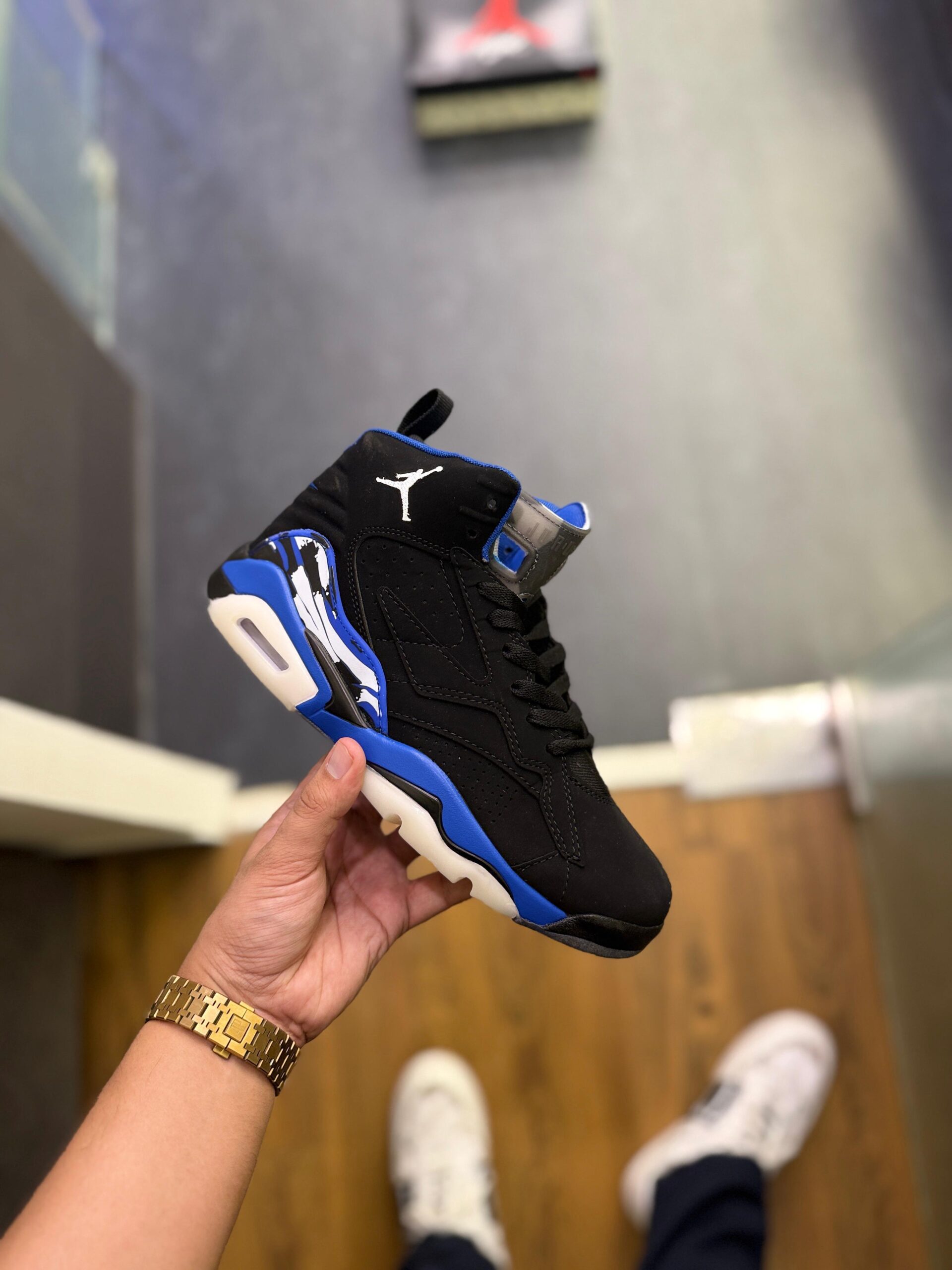 FIRST COPY AIR JORDANS RETRO JUMPMAN MVP BLACK BLUE
