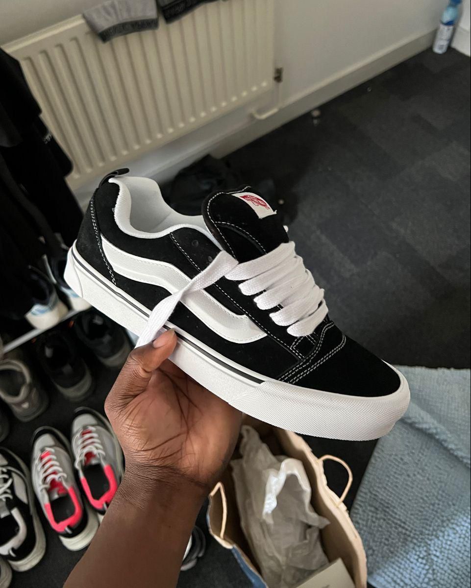 FIRST COPY VANS OLD SKOOL KNU black white shoes for girls
