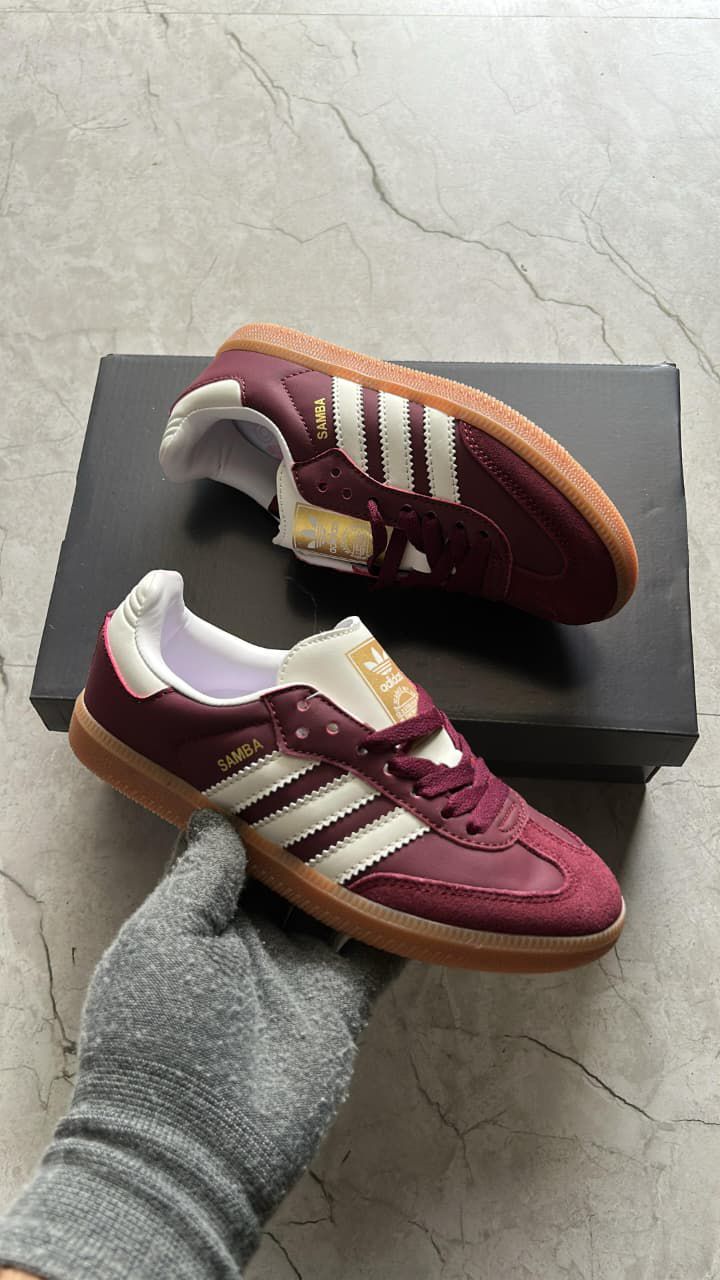 adidas gazelle silver green womens adidas Women's Samba OG Maroon / Off White