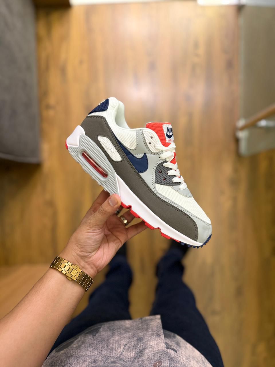 Airmax Sneakers Nike Air Max 90 Red Blue White Airmax Sneakers